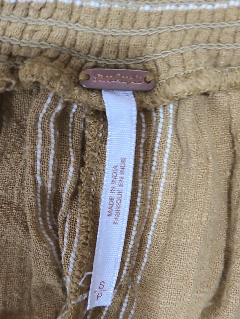 Free People Wide-Leg Striped Culotte Pants in Mustard and Cream - Picture 3 of 10